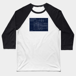 P38 Lightning Blueprint Baseball T-Shirt
